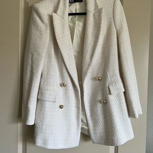 SALE- Zara Double Breasted Textured Weave Jacket